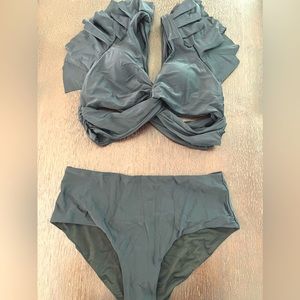 Black Ruffled Bikini